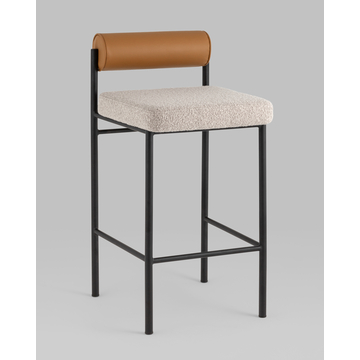 Стул полубарный Балла бежевый на металлических ножках