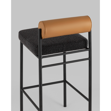 Стул полубарный Балла темно-серый на металлических ножках