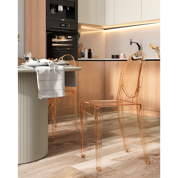 Стул Victoria Ghost NEW янтарный прозрачный пластик