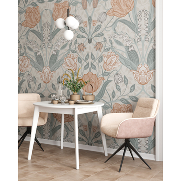 Стул обеденный Waldo молочный c бежевой экокожей