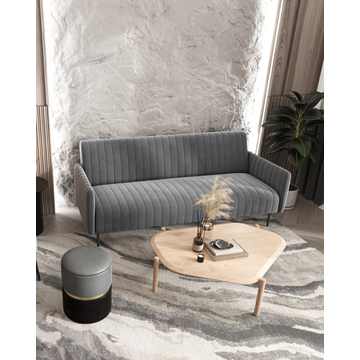 Диван прямой Дрезден велюр серый