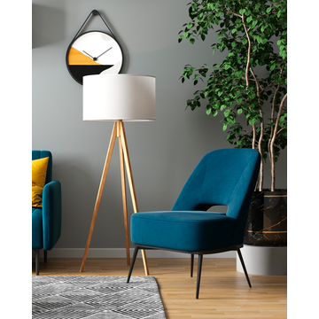 Кресло лаунж Бостон велюр синий на черных ножках