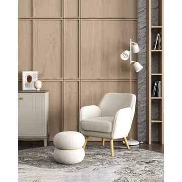 Пуф Полли S тедди белый без ножек