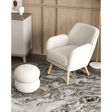 Пуф Полли S тедди белый без ножек