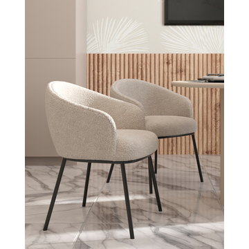 Стул Дон бежевый букле черные ножки