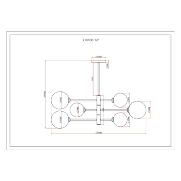 Светильник подвесной Moderli V10838-6P Molecule