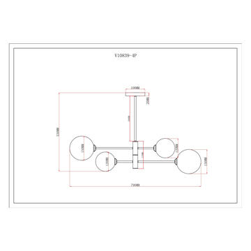 Светильник подвесной Moderli V10839-4P Molecule