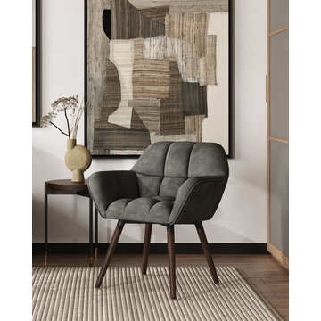 Кресло Брайан темно-серое на деревянных ножках