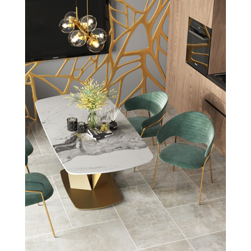 Стол обеденный Аврора 180*90 керамика светлая