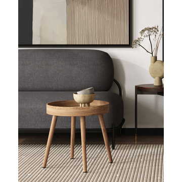 Кофейный журнальный столик Вуди круглый из дерева