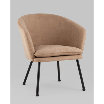 Кресло Декстер New бежевый черные металлические ножки