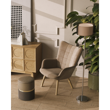 Кресло Манго бежевый с высокой спинкой и подлокотниками