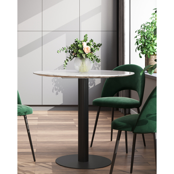 Стол обеденный Stem D90 мрамор на одной ножке