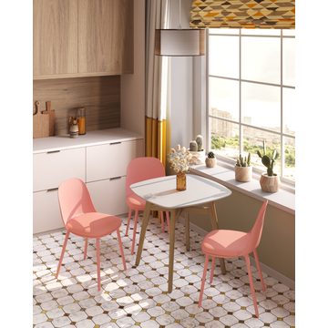 Стул Fog с подушкой пластик пыльно-розовый