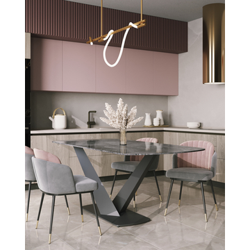 Стол обеденный Аврора 180*90 керамика черная