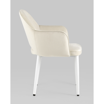 Стул Венера велюр кремовый ножки белые 2 шт