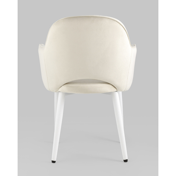 Стул Венера велюр кремовый ножки белые 2 шт