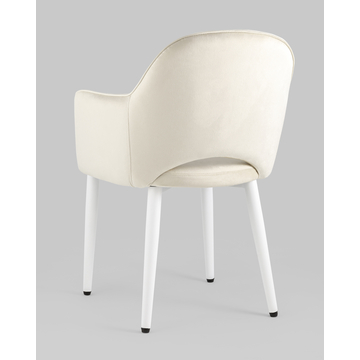 Стул Венера велюр кремовый ножки белые 2 шт