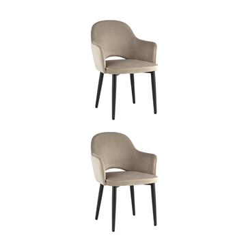 Стул Венера велюр кремовый ножки белые 2 шт