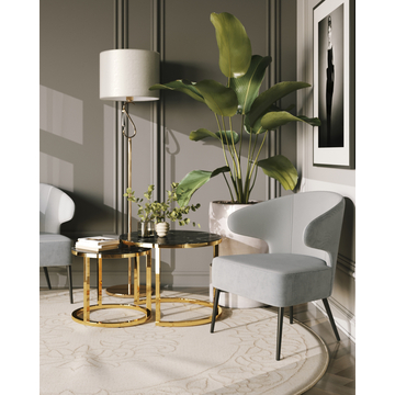 Кресло лаунж Royal Stripes велюр серый