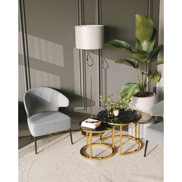 Кресло лаунж Royal Stripes велюр серый