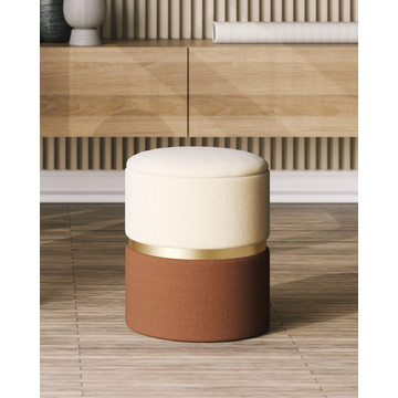 Пуф Кэрри с ящиком шенилл коричневый без ножек