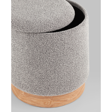 Пуф с ящиком Холли S букле серый