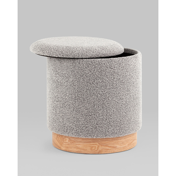 Пуф с ящиком Холли S букле серый