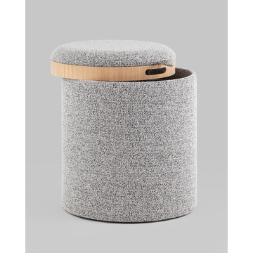 Пуф-столик с ящиком Хюгге S букле серый