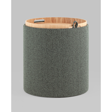 Пуф-столик с ящиком Хюгге S букле зелёный