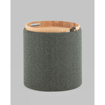 Пуф-столик с ящиком Хюгге XS букле зелёный