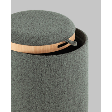 Пуф-столик с ящиком Хюгге S букле зелёный