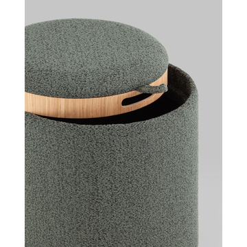 Пуф-столик с ящиком Хюгге XS букле зелёный