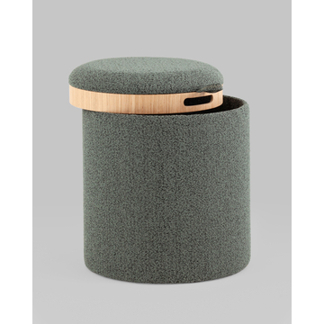 Пуф-столик с ящиком Хюгге XS букле зелёный