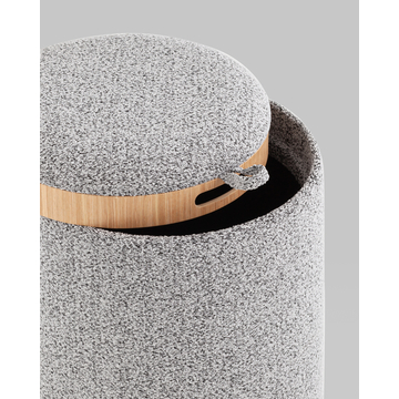 Пуф-столик с ящиком Хюгге XS букле серый