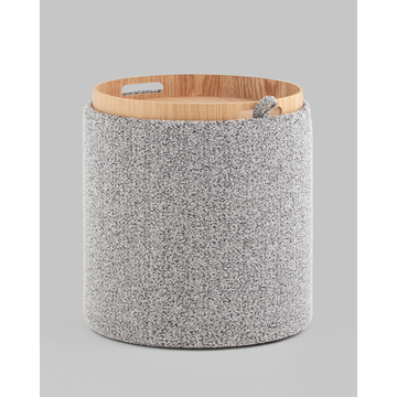 Пуф-столик с ящиком Хюгге XS букле серый