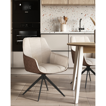 Стул обеденный Alba бежевый спинка экокожа