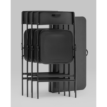 Комплект раскладного стола и стульев Кейт черный