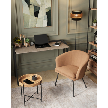 Кресло Декстер New бежевый черные металлические ножки