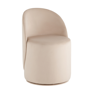 Пуф Loreen со спинкой вращающийся велюр молочный