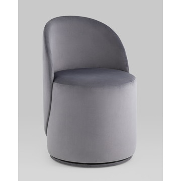Пуф Loreen со спинкой вращающийся велюр серый