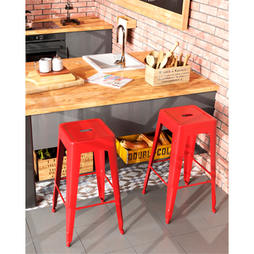 Табурет барный TOLIX красный глянцевый металл