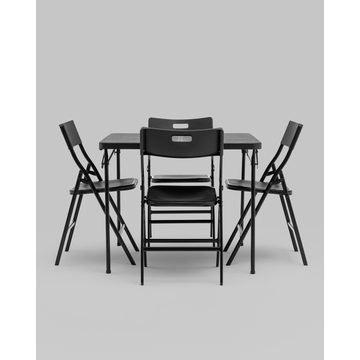 Комплект раскладного стола и стульев Кейт черный
