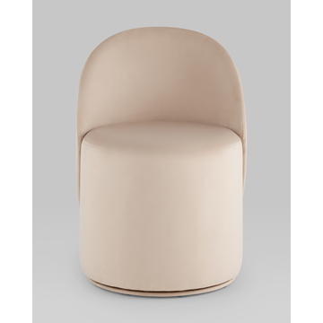 Пуф Loreen со спинкой вращающийся велюр молочный