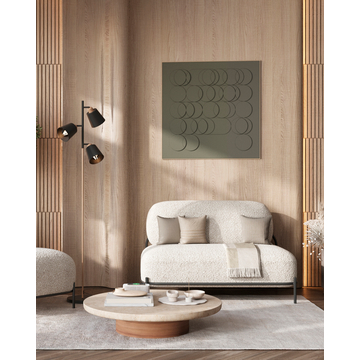 Диван Стоун ткань букле молочный