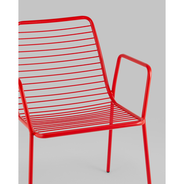 Стул с подлокотниками Дели металл красный