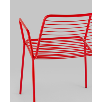 Стул с подлокотниками Дели металл красный