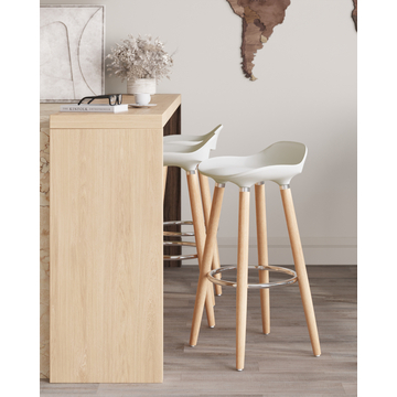 Стул барный Модерн белый пластик ножки из дерева