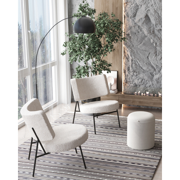 Мини-кресло District Lounge букле белый