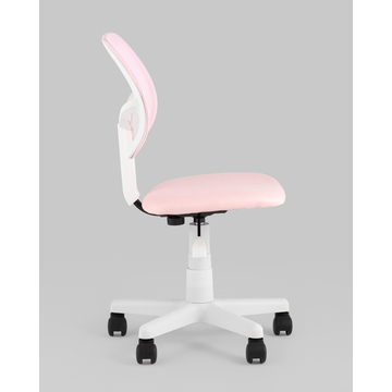 Кресло компьютерное ЛОЛО розовый пластик белый
